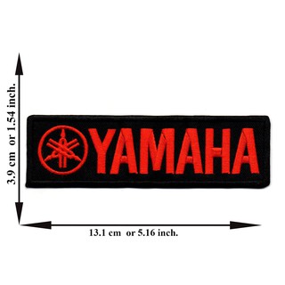 ตัดรีด ตัวรีดติดเสื้อ อาร์มปัก ติดปัก ปักเสื้อ DIYลาย yamaha พื้นดำ