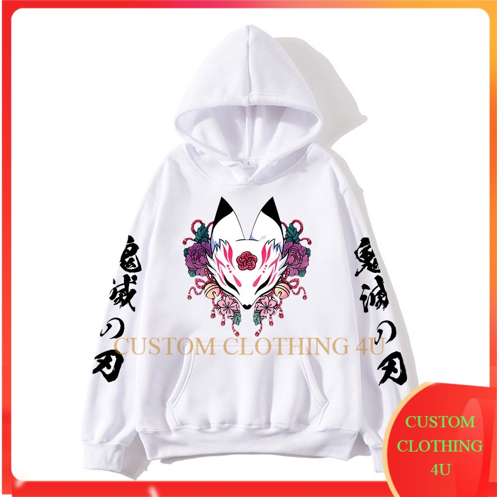 Kitsune Demon Slayer Mask Hoodie / Kitsune Mask Maison Cosplay Anime Jacket