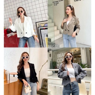 เสื้อBlazer ผ้าสูทมีซับในอย่างดี ขนาดเต่อกำลังดี ใส่คลุมเดรสก็สวย