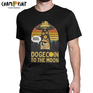 เสื้อยืดแขนสั้น คอกลม ผ้าฝ้าย 100% พิมพ์ลายกราฟฟิค HODL Dogecoin To The Moon สําหรับผู้ชายS-5XL