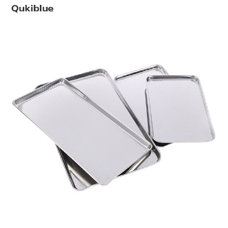 Qukiblue ถาดสเตนเลส ทรงสี่เหลี่ยมผืนผ้า สําหรับจัดระเบียบอาหาร