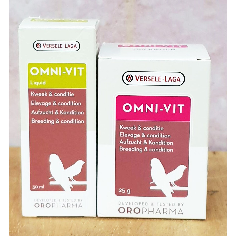วิตามินนก Oropharma Versele Laga  ""Omni - vit""  // ผง 25g - น้ำ 30ml
