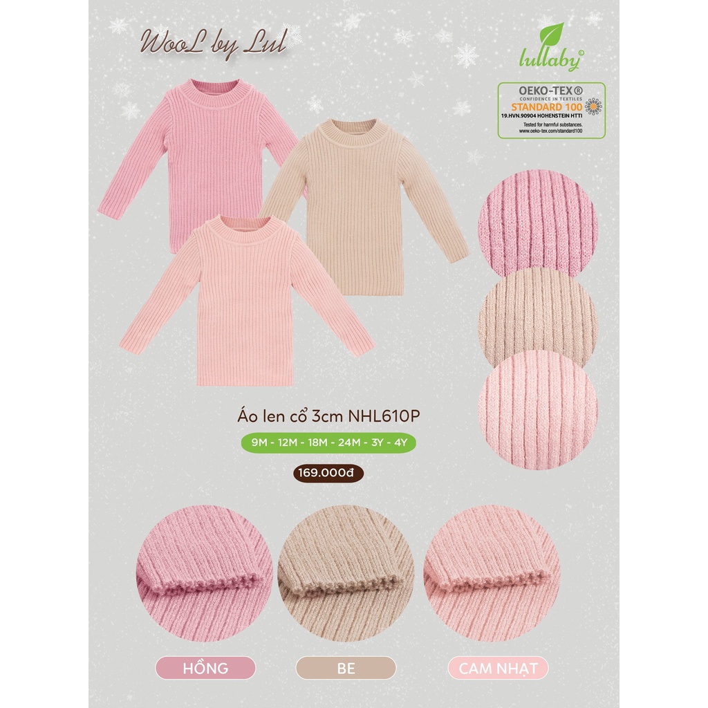 เสื้อสเวตเตอร์เด็กผู้หญิงคอปก 3cm NHL610P - Lullaby