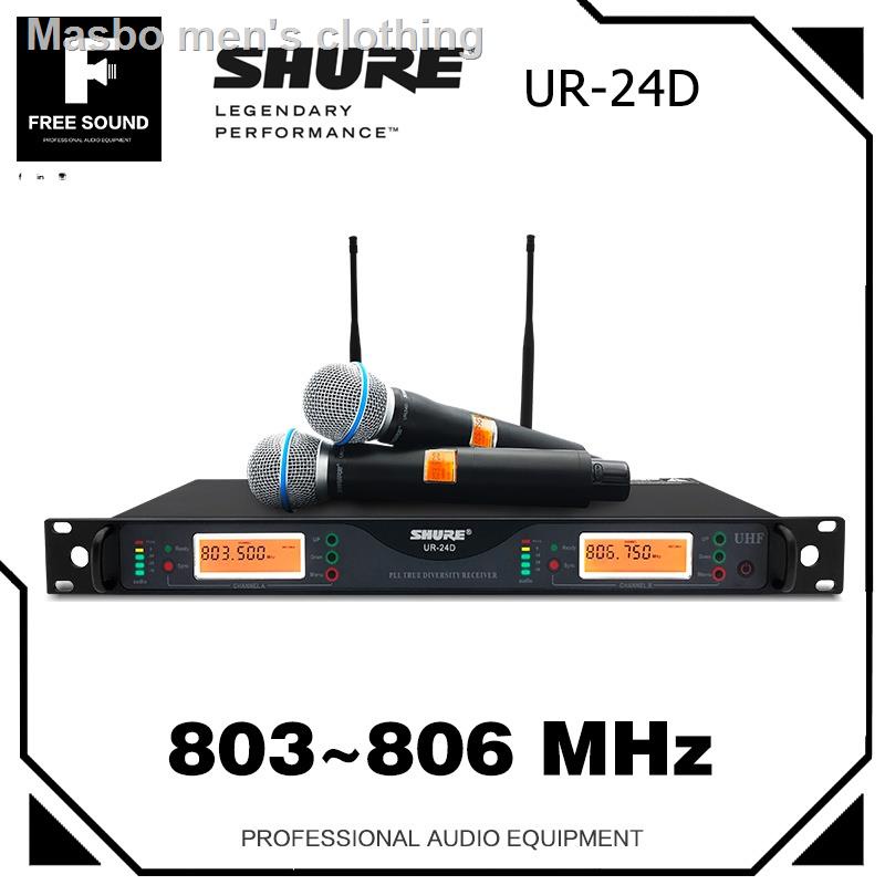 ❀♗ระบบไมโครโฟนไร้สายแบบใช้มือถือ SHURE UR24Dเทรนด์ใหม่ 800MHZ Dual Channel สำหรับการแสดงบนเวทีขนาดให