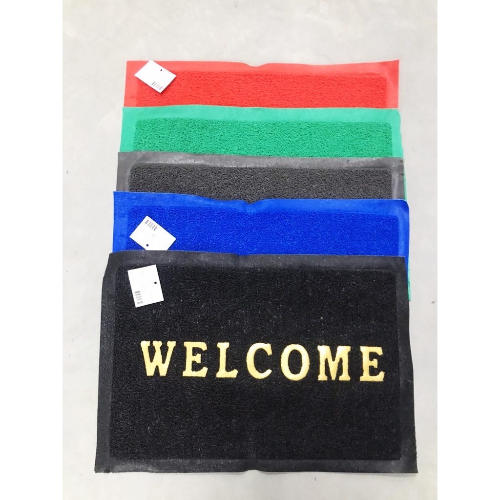 พรมดักฝุ่น พรมWELCOME พรม พรมกันลื่น ขนาด 30*45 ซม. คละสี (WK-83)(1ผืน)