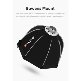 Triopo 55cm/65cm/90cm Portabe Bowens Mount Octagon Umbrella Softbox Outdoor Soft Box + Honeycomb Grid + 2m Light Stand for Studio Strobe