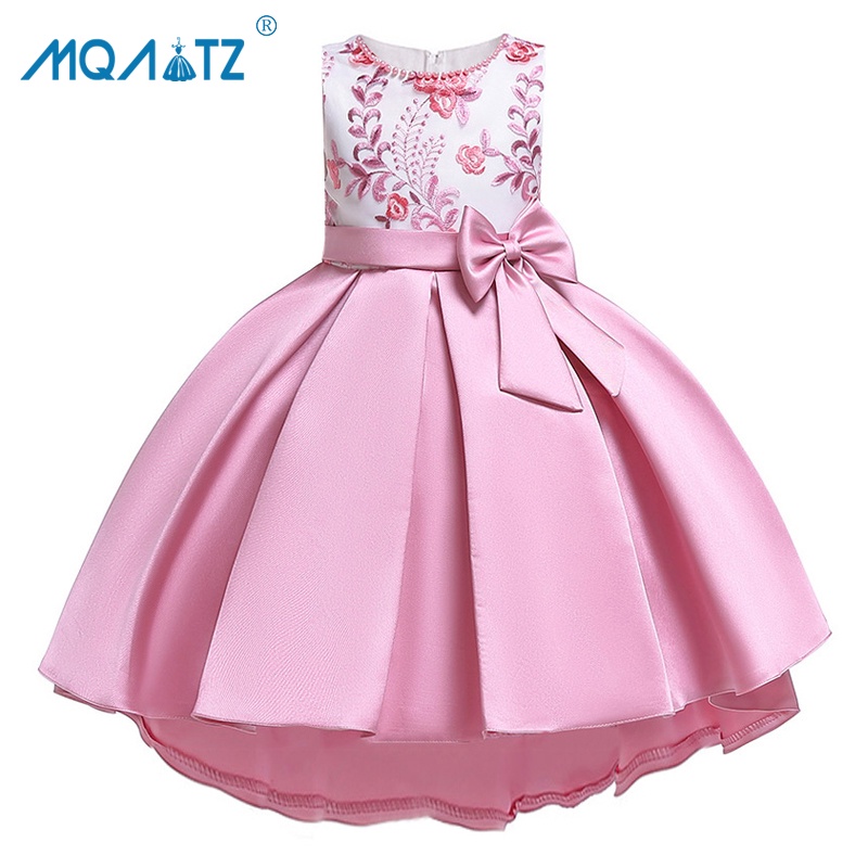 Mqatz ขายร้อน Trailing สาวชุดเสื้อผ้าชุดแต่งงานสาวพิมพ์ชุดเจ้าหญิงวันเกิด 3-10 ปี T5087