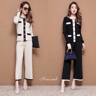 Two-Tone Knit Set