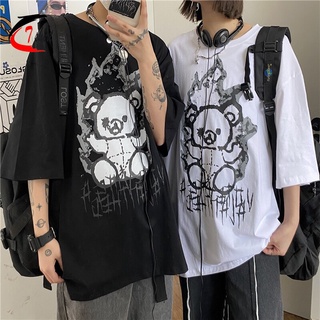 Vintage เสื้อผ้าผู้หญิงเสื้อยืด Goth Anime Harajuku Tops Anime การ์ตูนพิมพ์เสื้อยืดแขนสั้น