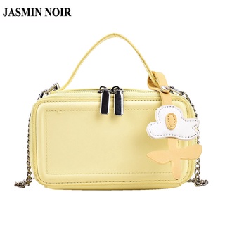 Jasmin NOIR กระเป๋าถือ กระเป๋าสะพายไหล่ สะพายข้าง หนัง PU พร้อมสายโซ่คล้อง สําหรับสตรี