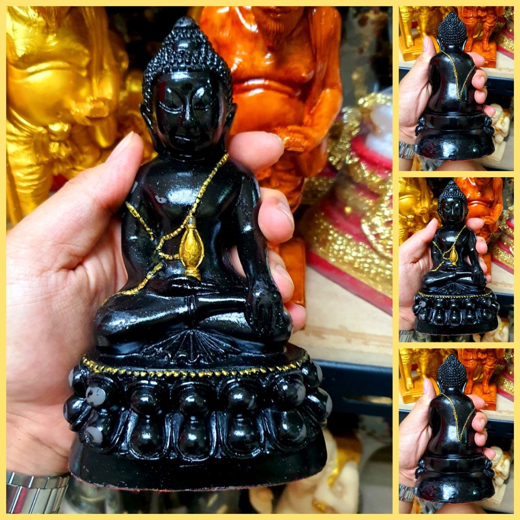 พระกริ่งจินดามณี สีนิลดำ(หน้าตัก3นิ้ว สูง12ซม.)บูชาเสริมแคล้วคลาดปลอดภัยเตือนภัย อำนาจบารมีผู้คนยำเกรง