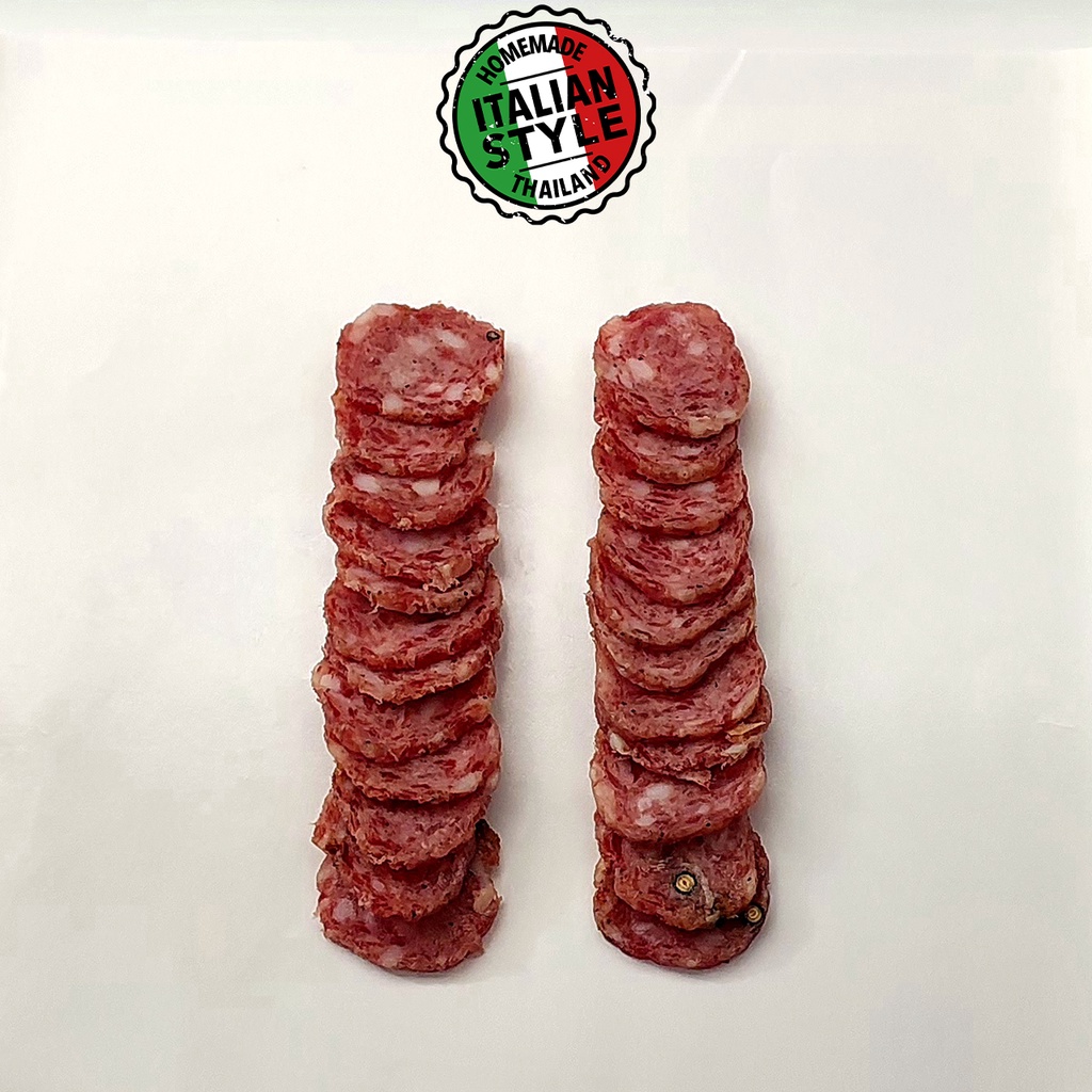 Homemade SALAME | ซาลามี่ช่างฝีมือ | Italian-style cured traditional SALAME and sliced | Grams 90 กร
