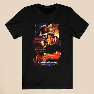 เสื้อยืดครอปเสื้อยืดคอกลม พิมพ์ลาย Patrick Swayze สีดํา แบบเป็นที่นิยม ขายส่ง สําหรับผู้ชายS-5XL