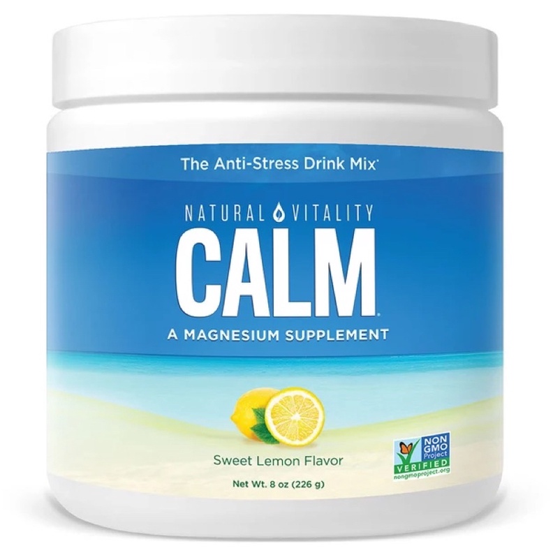 🔥Natural calm🔥 , เครื่องดื่มต่อต้านความเครียด รส Sweet Lemon, 8 oz