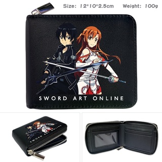 [พร้อมส่ง] กระเป๋าสตางค์ แบบมีซิป ลายการ์ตูนอนิเมะ Sword Art Online สําหรับเด็กนักเรียน ผู้ชาย ผู้หญิง