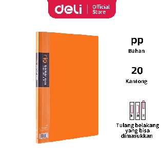 Deli ปกพลาสติกใส PP สีสดใส สําหรับวางหนังสือ Rio FC Series 20 หน้า EB01102