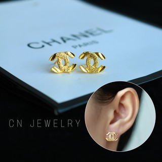 ต่างหูCN ช.แนลลายจุด 👑รุ่นB83  1คู่  CN Jewelry earing ตุ้มหู ต่างหูแฟชั่น ต่างหูแบรนด์เนม ต่างหูทอง