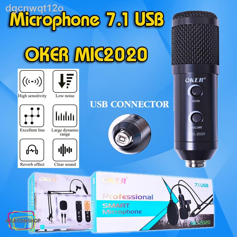 ❁▤﹍Mic Condenser ไมค์โครโฟน Usb 7.1 OKER MICROPHONE MIC-2020