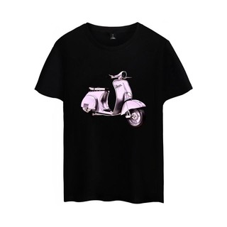 เสื้อยืดแขนสั้น ผ้าฝ้าย พิมพ์ลายรถจักรยานยนต์ Vespa ขนาดใหญ่ สําหรับผู้ชาย และผู้หญิง ไซซ์ Xs - 4XL 3203B