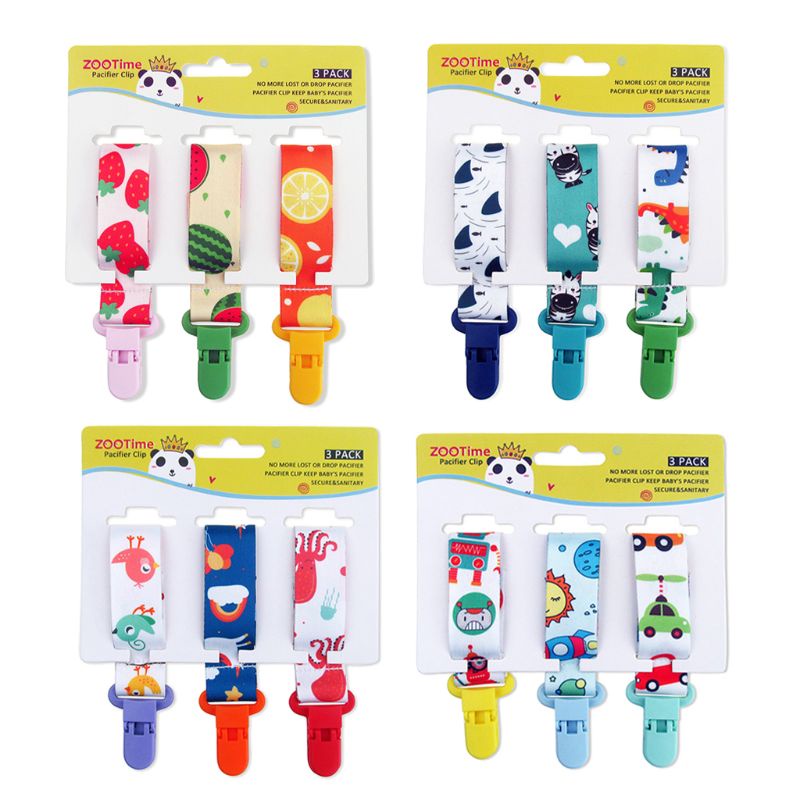 Dummy Clips Baby Pacifier Clips 3 Pack Pacifier Holder Straps for Girls Plastic