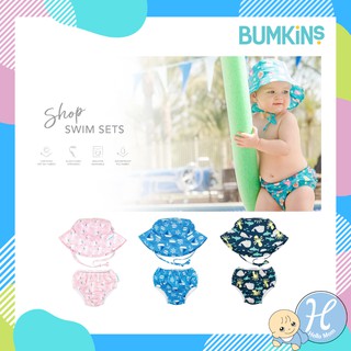 Bumkins กางเกงว่ายน้ำมาพร้อมหมวกเข้าเซท ชุดว่ายน้ำเด็ก Swim Set ลาย Deep Sea (ไซด์ 6 ,12 , 18 , 24 เดือน)