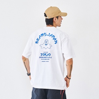 Beams JAPAN Fuji Jun เสื้อยืดแขนสั้น พิมพ์ลายการ์ตูนภูเขาไฟฟูจิ ทรงหลวม สําหรับผู้ชาย และผู้หญิง