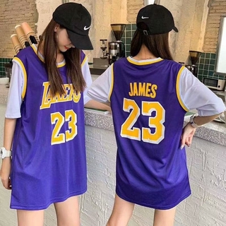 เสื้อบาสเก็ตบอล NBA Los Angeles Lakers Jersey NO.23 แบบแขนกุด ทรงหลวม สำหรับผู้หญิง