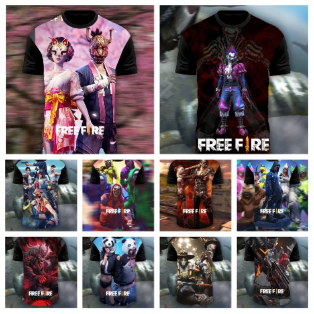 ฟรีไฟเสื้อยืด FREEFIRE CLOTHES FREEFIRE PICTURE เสื้อยืดสําหรับเด็กผู้ชาย FREEFIRE DISTRO เสื้อยืด