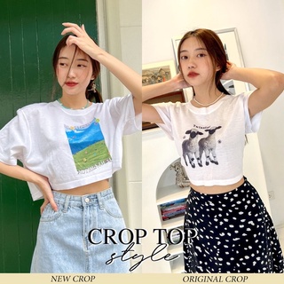 เสื้อครอป ลายfarm🐑🐈 สินค้าเข้าใหม่ครอป2แบบ //overbeau168