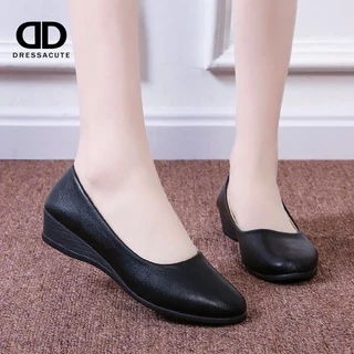 DRESSACUTE (1.5 นิ้ว) รองเท้าคัชชูส้นสูง ( พื้นปั้ม LOVE ) หนังเทียมนิ่ม 6898 / OY135