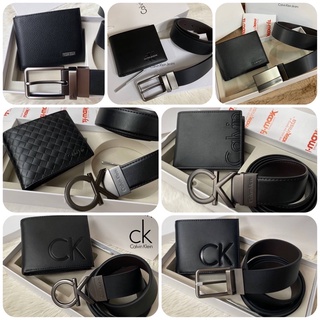 (ซ1) เข็มขัด Leather Belt &amp; Wallet Set 🔥