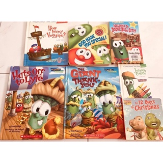 🎉มือสอง😍หนังสือเด็กภาษาอังกฤษ veggie tales 7เล่ม ภาพสีสวยสดใจ อ่านสนุก เข้าใจง่ายเด็กๆชอบมาก ลูกเล่นตื่นตา ขายเหมาๆ ถูกๆ