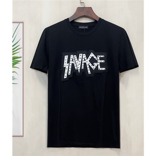 [100% Cotton] Balenc1aga 2022 เสื้อยืดคอกลม แขนสั้น ผ้าฝ้าย ปักลายตัวอักษร แต่งหมุด แฟชั่นฤดูร้อน ไซซ์ S-4XL