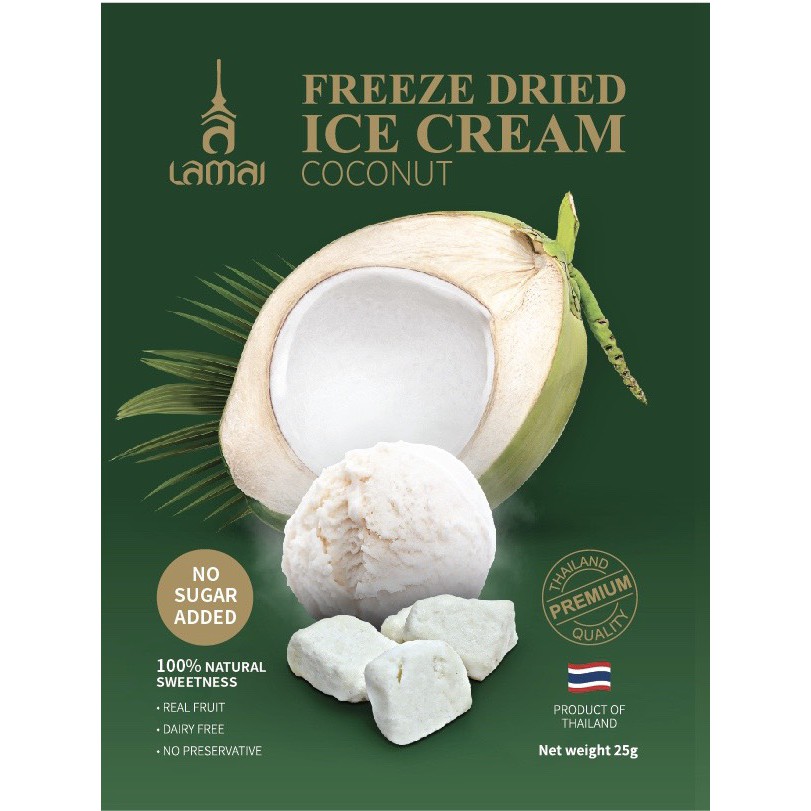 Freeze Dried Ice Cream Snack Coconut Flavor Shopee Thailand