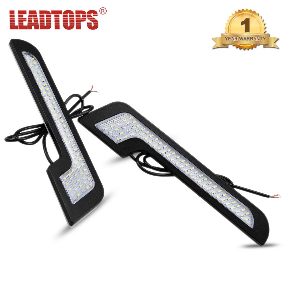 LEADTOPS 2 ชิ้นกันน้ำ DRL L-Shape พลังงานสูงรถวิ่งกลางวันไฟ Led Strip รถโคมไฟ 12 โวลต์ 6 วัตต์รถจัดแต่งทรงผม