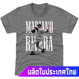 แขนสั้นcrew neckNew York Yankees MBL เบสบอลแขนสั้น  ระบายอากาศได้  คอกลม การพิมพ์แฟชั่น 500 LEVEL Mariano Rivera New Yor