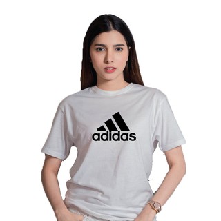 เสื้อ adidas (สีขาว) เสื้อยืดแฟชั่น เสื้อคอกลม ผ้าcotton Fully comb 100% สวมใส่ได้ทั้งหญิงและชาย