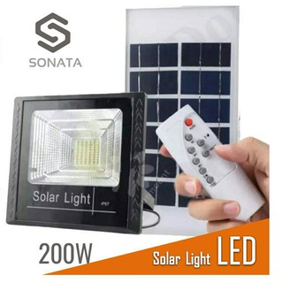 SONATAไฟโซล่าเซลล์ Solar Light LED แสงขาวไฟสปอตไลท์ 200W