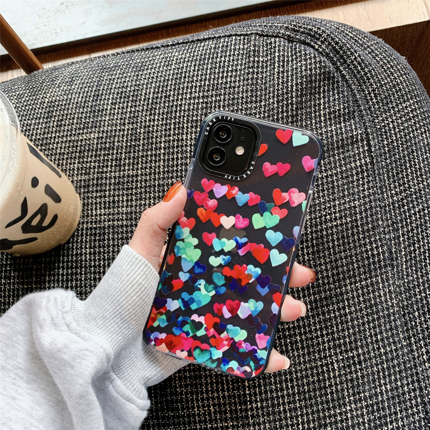 Gradient Heart Pattern Mobile Phone Case For Iphone 7 7 P 8 8 P X Xs Xr Xsmax 11 11 Promax 12 Pro 12promax 85