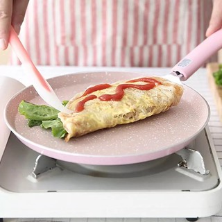 SALE ขาดทุน งานมีตำหนิ กระทะทอดเครป กระทะnon-stick สีชมพู กะทะญี่ปุ่น