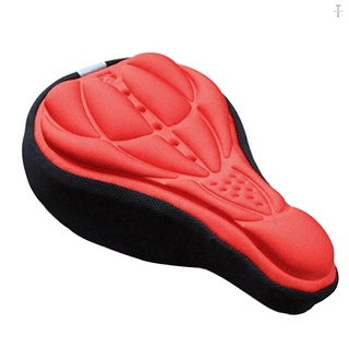 Bike 3D Saddle Seat Cover Bike Breathable Soft Comfort Pad Padded Cushion (Red)