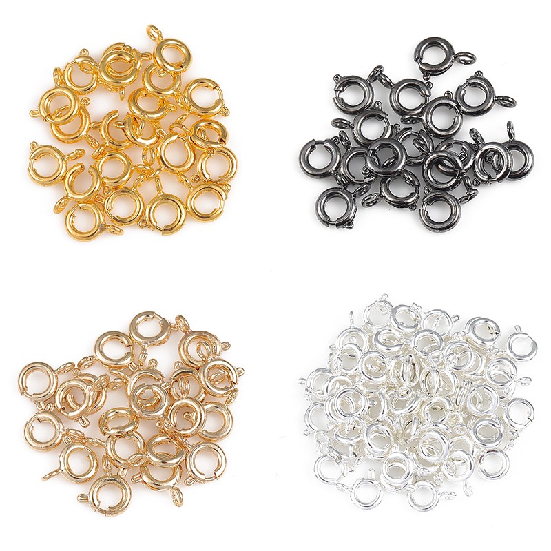 แหวนโลหะชุบ 6 มม . 10 ชิ้น / ล็อตสําหรับทําเครื่องประดับ Diy