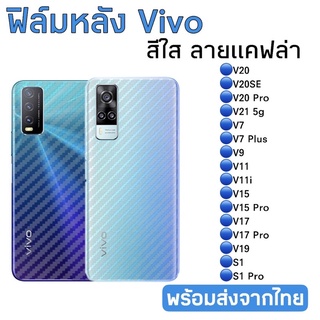 ฟิล์มกันรอยหลัง Vivo สีใสลายแคฟล่า V20/V20SE/V20Pro/V21 5g/V7/V7 Plus/V9/V11/V11i/V15/V15 Pro/V17/V17 Pro/V19/S1/S1 Pro