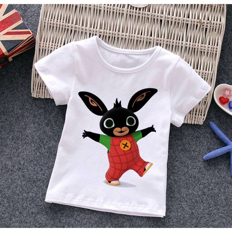 เสื้อยืด พิมพ์ลายกราฟฟิคกระต่ายน่ารัก สําหรับเด็กผู้หญิง และเด็กผู้ชาย 2022 - รูปที่ 4