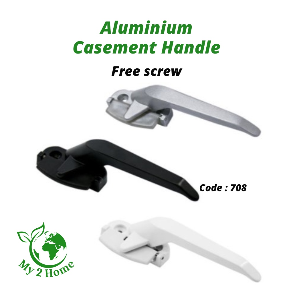 708 Casement Window Handle Pemegaang Tingkap Silver, White, Black CW708 Casement Handle 708