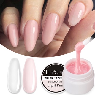 Lilycute ยาทาเล็บเจล UV แบบแข็ง 8 มล. สีชมพู สีขาว สําหรับต่อเล็บ