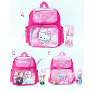 กระเป๋าเป้สะพายหลัง กระเป๋านักเรียน พิมพ์ลาย Angel Baby Princess Elsa Anna Hello Kitty My Little Pony ขนาดเล็ก 11 นิ้ว