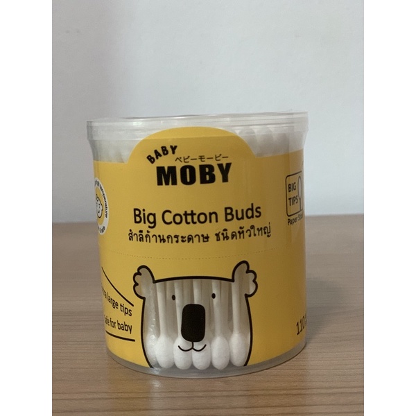 สำลีก้านหัวใหญ่ Baby Moby Big Cotton Bud 110 ก้าน
