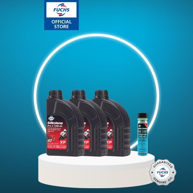 น้ํามันเครื่อง Silkolene PRO 4 XP Motorcycle 4T 10W40 Ester Synthetic 1L (แพ็ค 3) & Silkolene Engine