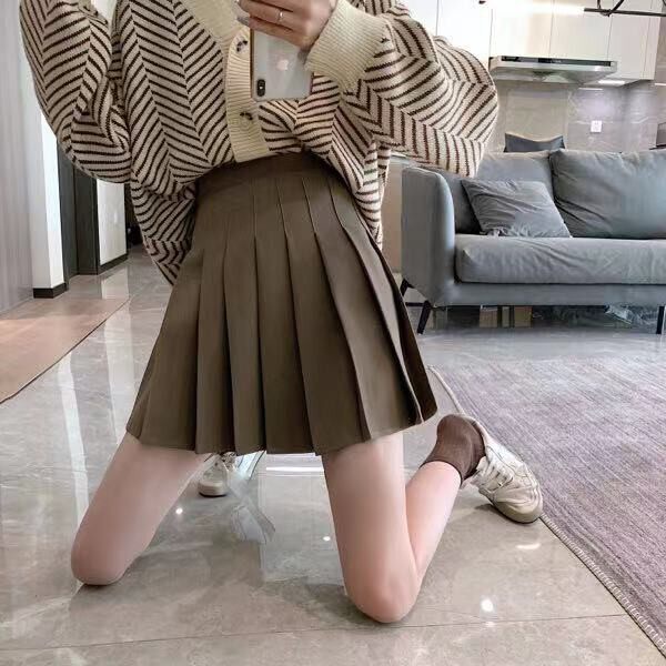 KNOW🍂❤️ 800❤️ กระโปรงเทนนิส เอวสูง สีพื้น กระโปรงพลีท สไตล์เกาหลี